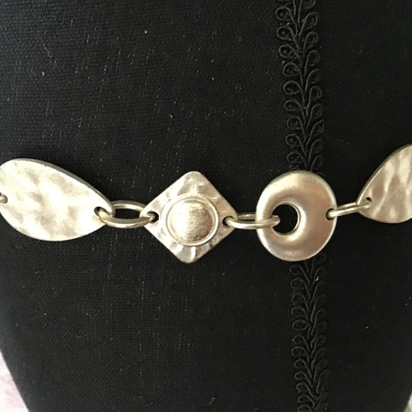 Silver Link and Disc Chain Belt - Metallic Waist Chain - Picture 4 of 8